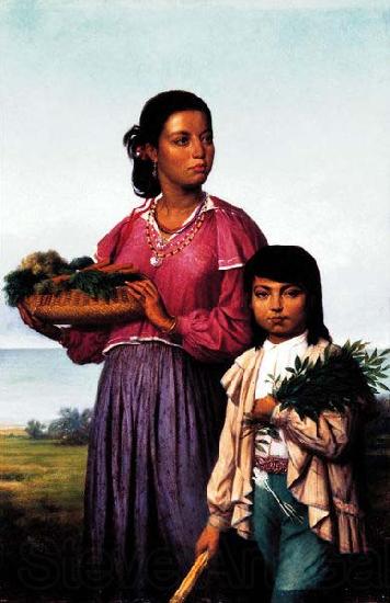 Francois Bernard Portrait of Two Chitimacha Indians Norge oil painting art